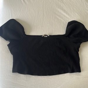 Off the shoulder black crop top